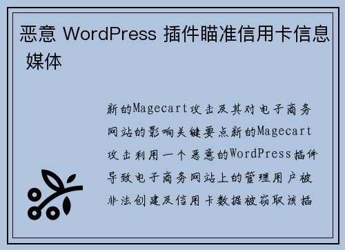 恶意 WordPress 插件瞄准信用卡信息 媒体